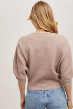Load image into Gallery viewer, PUFFED 3/4 SLEEVED KNIT SWEATER TOP
