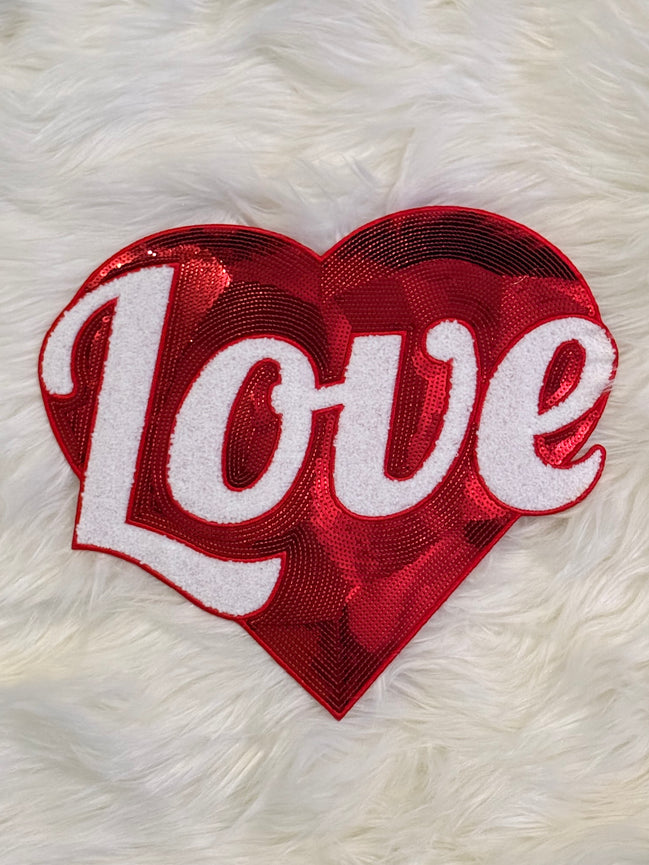 Sequin Heart Love X-Large Patch (Valentine’s Collection)