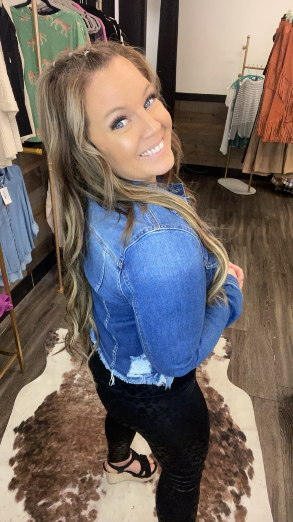 Frayed Hem Washed Jean Jacket