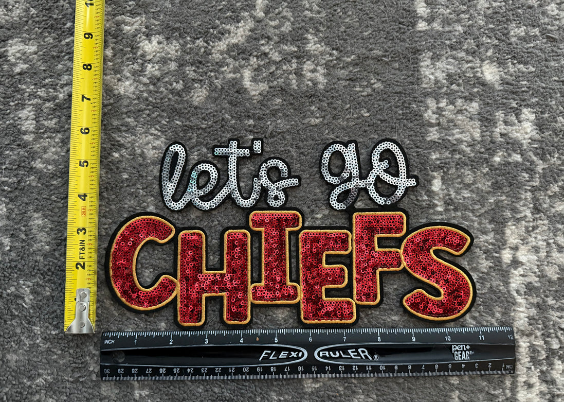 Let’s Go Chiefs Sequin X-Large Patch