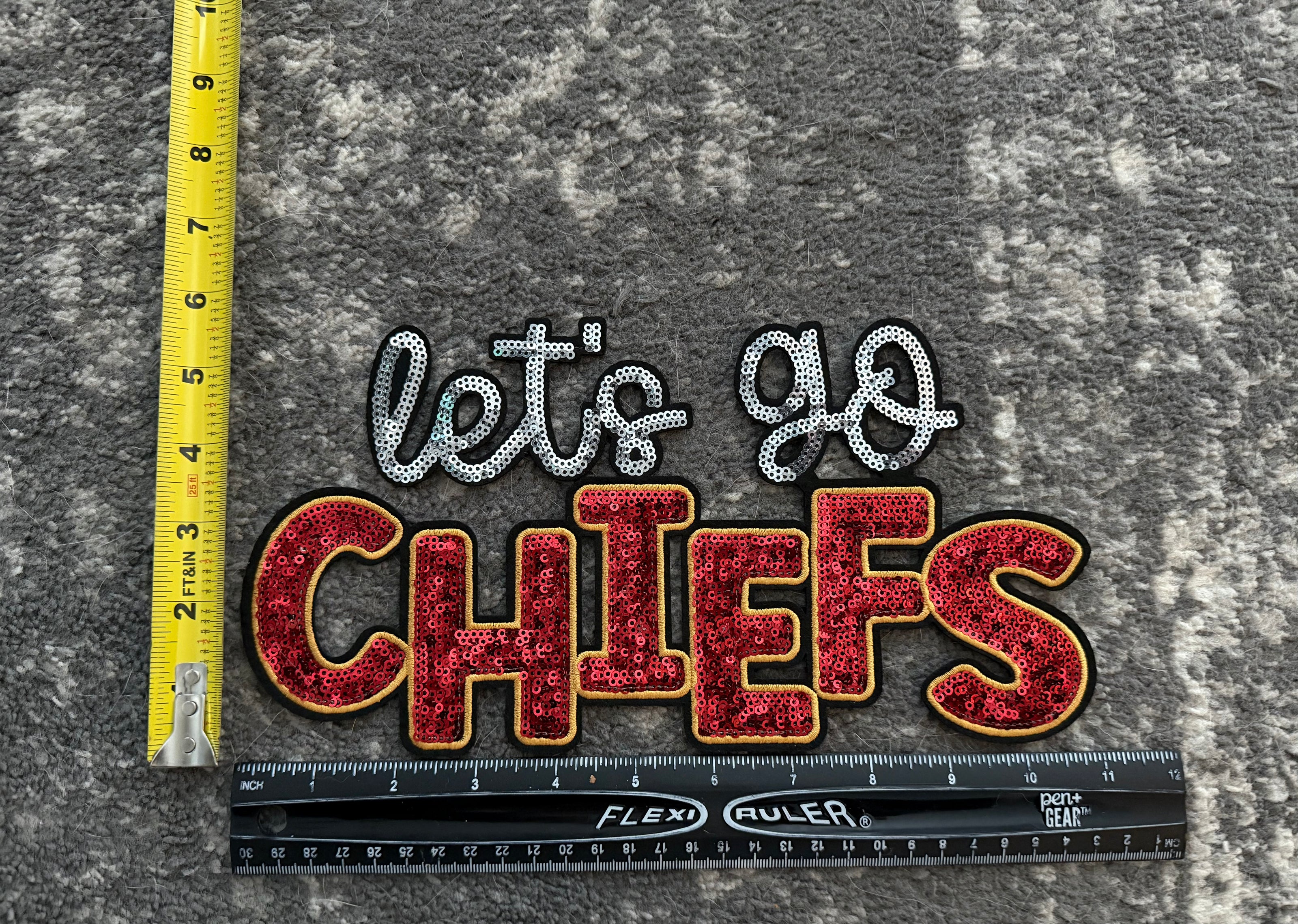 Let’s Go Chiefs Sequin X-Large Patch
