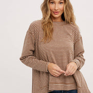 CREWNECK  SLOUCHY STRIPE TOP