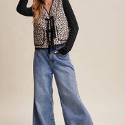 Leopard Print Quilted Vest