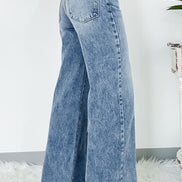 Seamed High Waisted Wide Leg Jeans