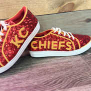 KC Red Sequin Game Day Sneakers | PREORDER
