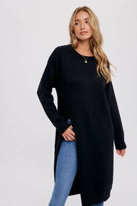 HIGH SLIT LONGLINE PULLOVER