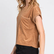Terry Loose Fit Top with Front Pocket