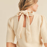 Short Sleeve Sweater with Mock Neck
