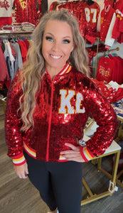 KC Sequin Bomber Jacket