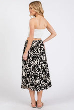Load image into Gallery viewer, Print Waist Elastic With Tie Detailed Midi Skirt - NS80196
