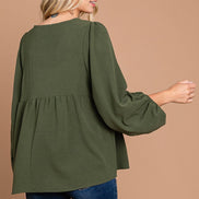 Puff Sleeve Babydoll Top