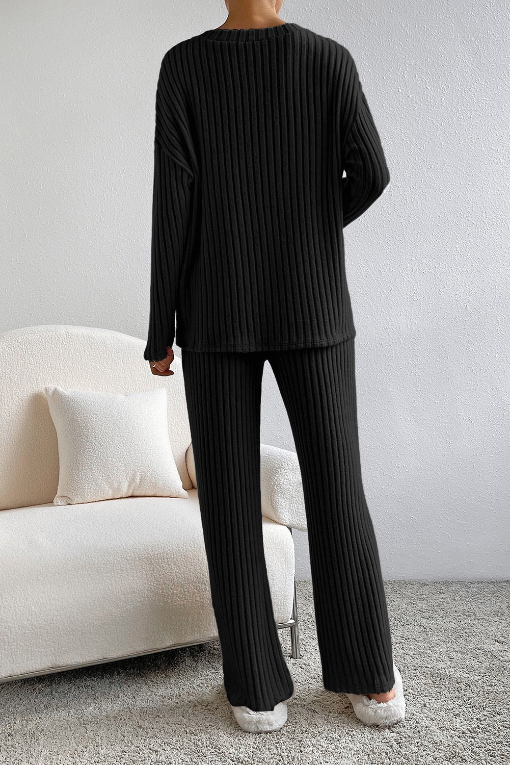 Ribbed Knit Two Piece Set