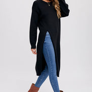 HIGH SLIT LONGLINE PULLOVER