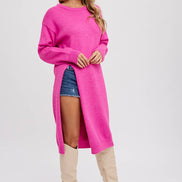 HIGH SLIT LONGLINE PULLOVER