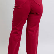 JUDY BLUE Heart Shaped Back Pockets High Waisted 90's Straight- PLUS