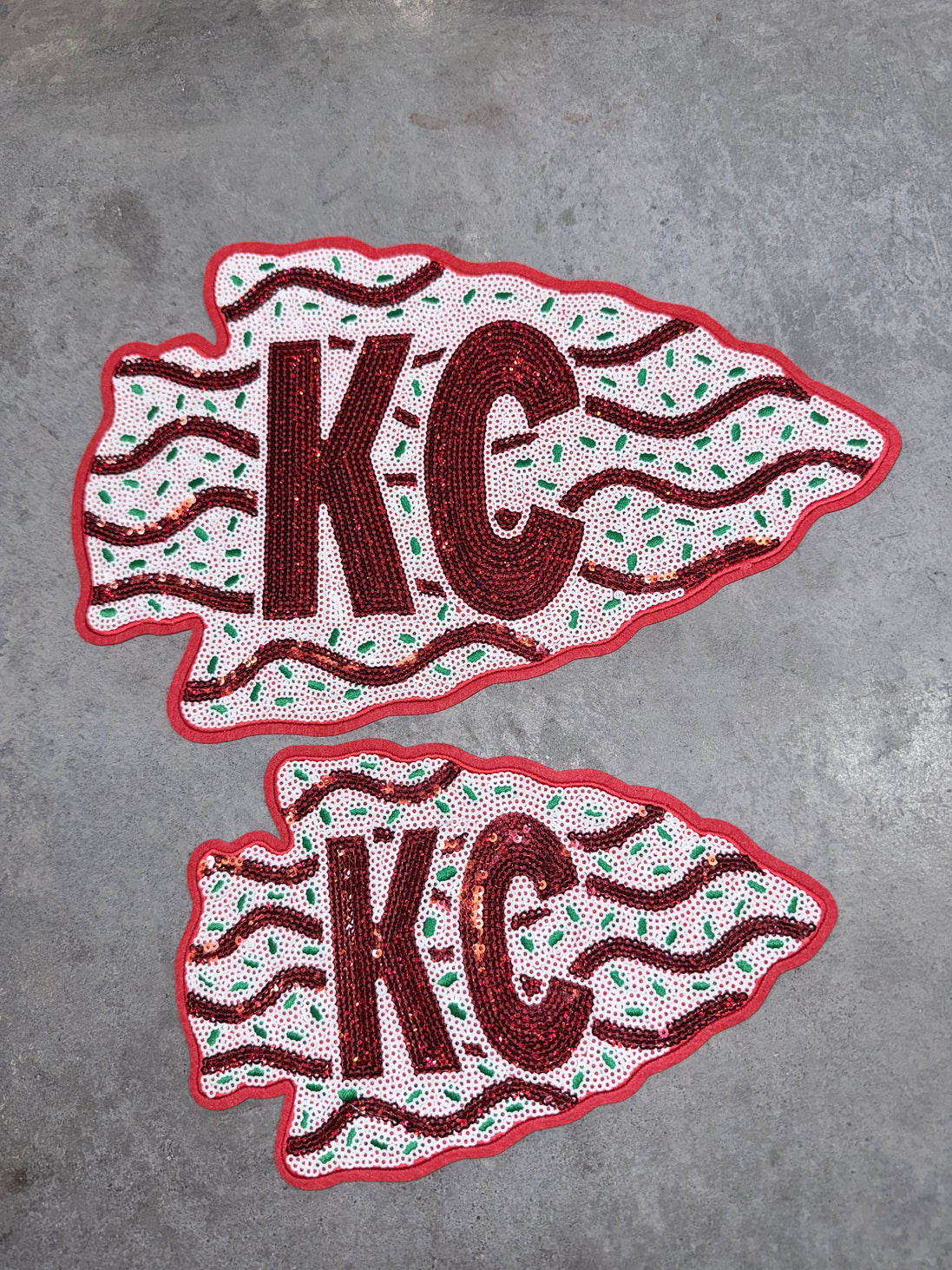 Sequin Chiefs Arrowhead Cake Large Patch