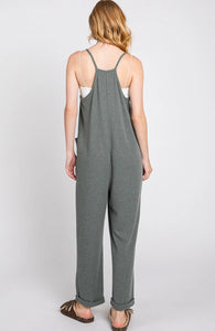 Front Patch Pocket Roll-Up Jumpsuit