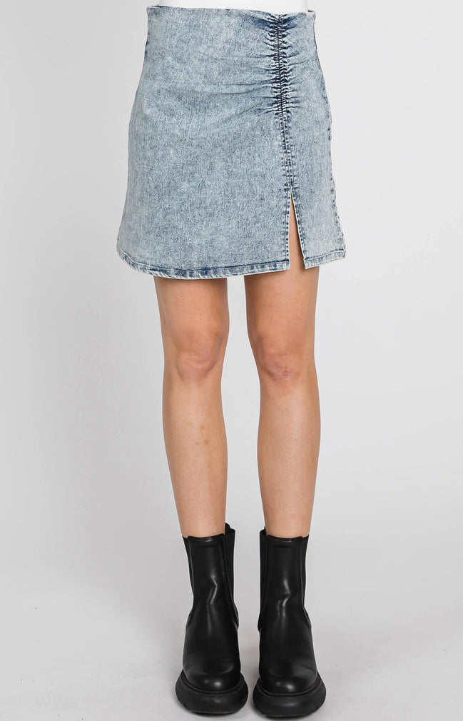Denim Skirt with Side Slit