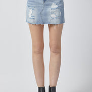 Shay Light Wash Risen Denim Skirt