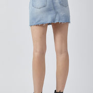 Shay Light Wash Risen Denim Skirt