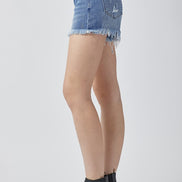 Summer Medium Wash Risen Denim Shorts