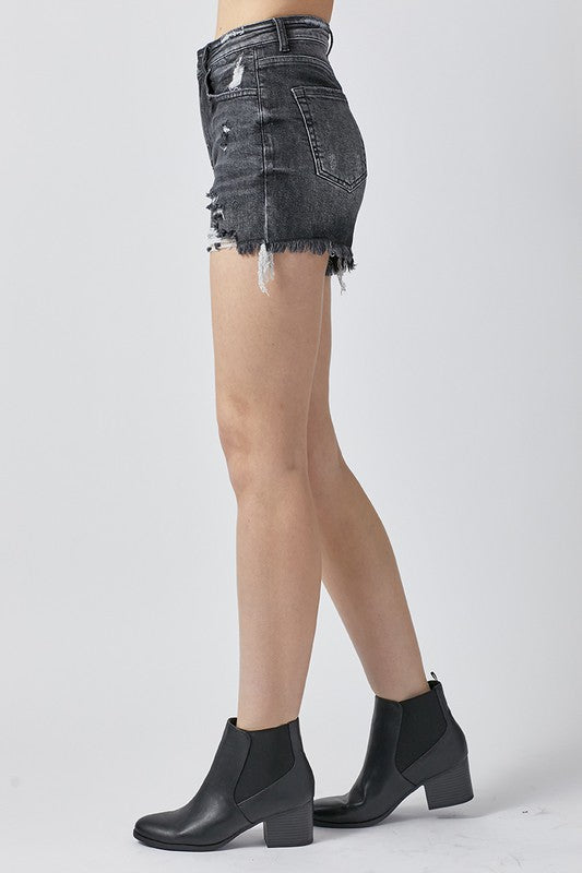 Trixie  Black Risen Denim Shorts