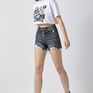 Trixie  Black Risen Denim Shorts