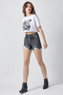 Trixie  Black Risen Denim Shorts
