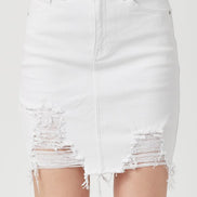 Elsa White Risen Denim Pencil Skirt