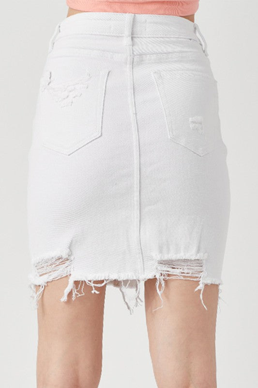 Elsa White Risen Denim Pencil Skirt