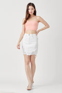 Elsa White Risen Denim Pencil Skirt