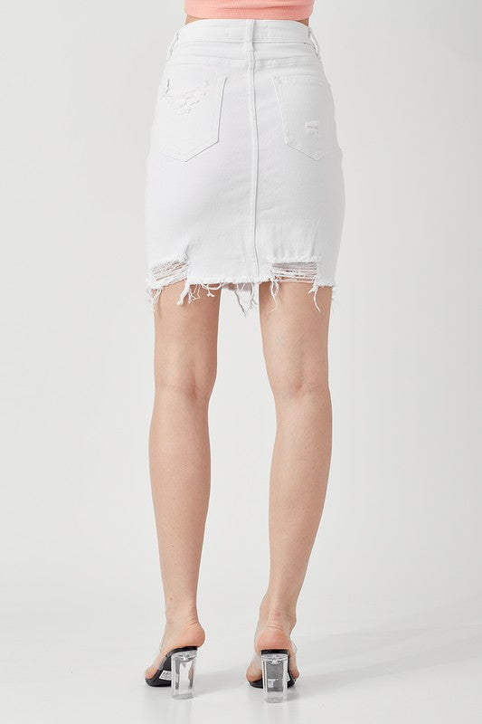 Elsa White Risen Denim Pencil Skirt