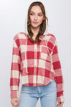 Load image into Gallery viewer, Hooded Plaid Top
