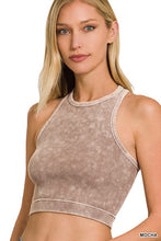 Load image into Gallery viewer, Washed Ribbed Seamless Cropped Tank Top
