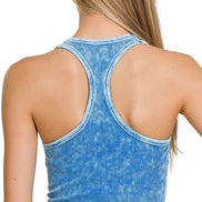 Washed Ribbed Seamless Racerback Tank top