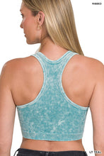 Load image into Gallery viewer, Washed Ribbed Seamless Racerback Tank top
