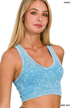 Load image into Gallery viewer, Washed Ribbed Seamless Racerback Tank top
