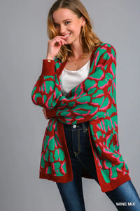 Green Mix Cardigan Sweater