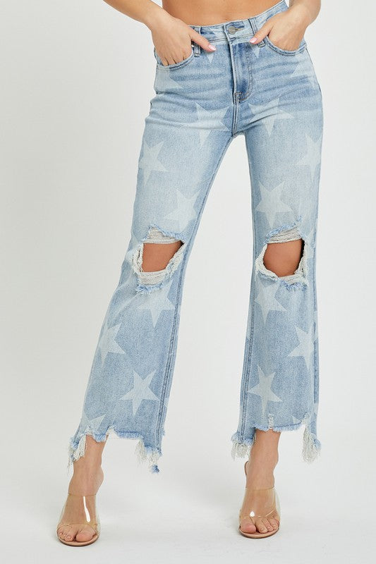 ViVi High Rise Star Design Risen Denim Jeans
