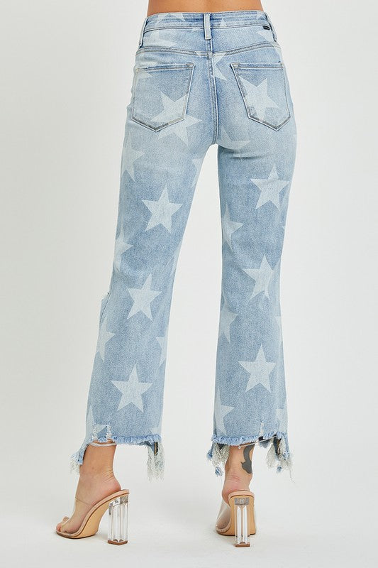 ViVi High Rise Star Design Risen Denim Jeans