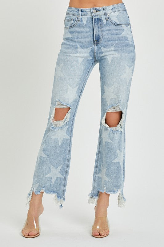 ViVi High Rise Star Design Risen Denim Jeans