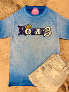 Blue and White Royals Tee w/Sequin Patch