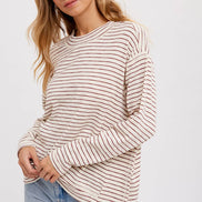 CREWNECK  SLOUCHY STRIPE TOP