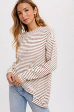 Load image into Gallery viewer, CREWNECK  SLOUCHY STRIPE TOP
