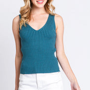 Ribbed V-Neck Sweater Tank