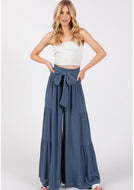 Tiered Wide Leg Pant (Indigo)