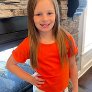KIDS Crop Tee w/rolled Sleeve