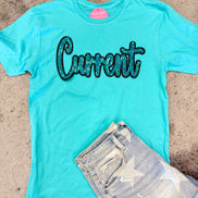 Current Tee w/Sequin patch