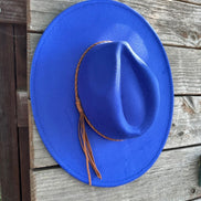 Wide Brim Felt Hat w/Braided Rope Band