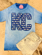 KC Heart Royals Tee w/Sequin Patch